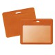 Горизонтальный карман из экокожи оранжевого цвета