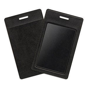 Вертикальный карман, черного цвета из эко-кожи, 63х94мм. (внутренний размер), 66х109мм. (внешний размер)