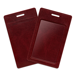 Вертикальный карман, красного цвета из эко-кожи, 63х94мм. (внутренний размер), 66х109мм. (внешний размер)