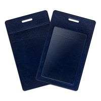 Вертикальный карман, синего цвета из эко-кожи, 63х94мм. (внутренний размер), 66х109мм. (внешний размер)