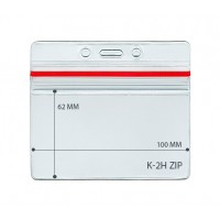 Карман горизонтальный герметичный с красной застежкой "ZIP-LOCK", 100x62мм (внутренний размер), 108х93мм (внешний размер)