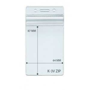 Карман вертикальный герметичный с прозрачной застежкой "ZIP-LOCK", 64x87мм (внутренний размер), 68х120мм (внешний размер)